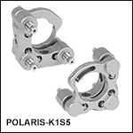 Polaris<sup>®</sup>キネマティックミラーマウント、Ø25.4 mm(Ø1インチ)光学素子用、3アジャスタ、サイドホール付き、モノリシックフレクシャーアーム保持タイプ