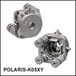 Polaris® 5軸キネマティックマウント、Ø12.7 mm(Ø1/2インチ)光学素子用