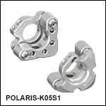 Polaris<sup>®</sup>キネマティックミラーマウント、Ø12.7 mm(Ø1/2インチ)光学素子用、2アジャスタ型