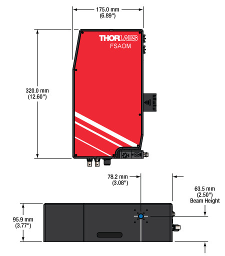 Laser Power Modulator Housing Dimensions