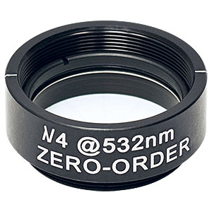 WPQ10M-532 - Ø1in Zero-Order Quarter-Wave Plate, SM1-Threaded Mount, 532 nm