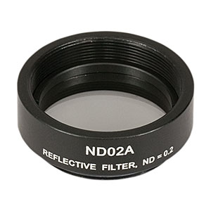 ND02A - Ø25 mm反射型NDフィルタ、SM1ネジ付きマウント、OD:0.2