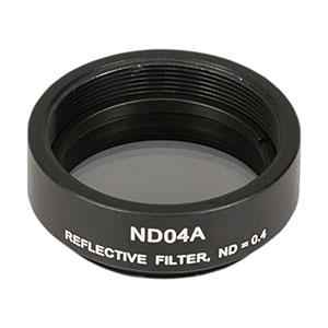 ND04A - Ø25 mm反射型NDフィルタ、SM1ネジ付きマウント、OD:0.4