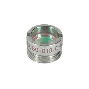 AC060-010-C-ML - f=10 mm, Ø6 mm Achromatic Doublet, M9x0.5 Threaded Mount, ARC: 1050-1620 nm 