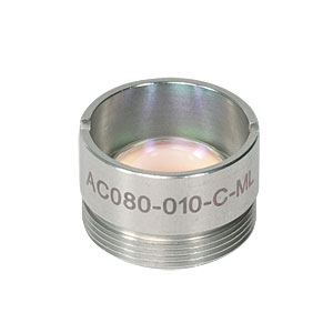 AC080-010-C-ML - f=10 mm, Ø8 mm Achromatic Doublet, M12x0.5 Threaded Mount, ARC: 1050-1620 nm