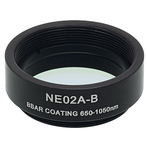 NE02A-B - Ø25 mm Absorptive Neutral Density Filter, ARC: 650-1050 nm, SM1-Threaded Mount, OD: 0.2