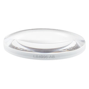 LB4096-AB - f = 50 mm, Ø1in UV Fused Silica Bi-Convex Lens, AR Coating: 400 - 1100 nm