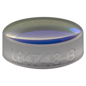 LB4743-B - f = 10 mm, Ø5 mm UV Fused Silica Bi-Convex Lens, AR Coating: 650 - 1050 nm