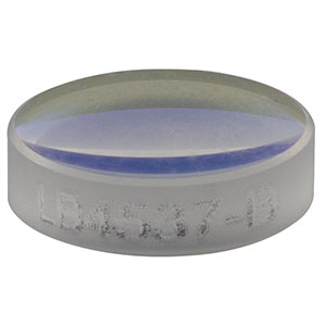 LB4537-B - f = 15 mm, Ø6 mm UV Fused Silica Bi-Convex Lens, AR Coating: 650 - 1050 nm