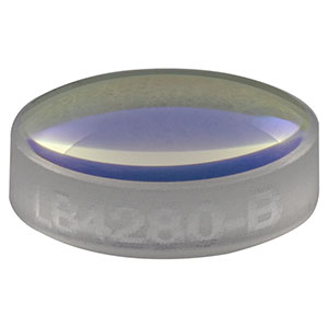 LB4280-B - f = 10 mm, Ø6 mm UV Fused Silica Bi-Convex Lens, AR Coating: 650 - 1050 nm
