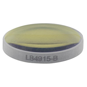 LB4915-B - f = 50 mm, Ø1/2in UV Fused Silica Bi-Convex Lens, AR Coating: 650 - 1050 nm