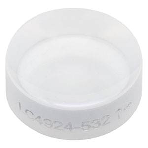 LC4924-532 - f = -20 mm, Ø1/2in UV Fused Silica Plano-Concave Lens, 532 nm V-Coating