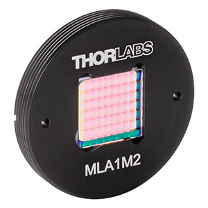 MLA1M2 - Ø1in Mounted PMMA Microlens Array, AR Coated: 650 - 1050 nm, EFL = 4.7 mm