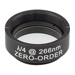 WPQ10M-266 - Ø1in Zero-Order Quarter-Wave Plate, SM1-Threaded Mount, 266 nm