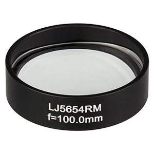 LJ5654RM - Ø1in Mounted Plano-Convex CaF₂ Cylindrical Lens, f = 100.0 mm, Uncoated