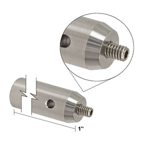 TR1V - 真空対応Ø1/2インチポスト、#8-32ネジ、1/4in-20タップ穴付き、長さ1インチ(インチ規格)