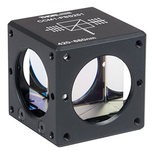 CCM1-PBS251 - 30 mm Cage Cube-Mounted Polarizing Beamsplitter Cube, 420-680 nm, 8-32 Tap