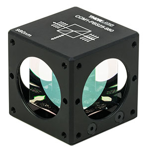 CCM1-PBS25-980 - 30 mm Cage-Cube-Mounted Polarizing Beamsplitter Cube, 980 nm, 8-32 Tap