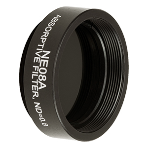 NE08A - Ø25 mm Absorptive ND Filter, SM1-Threaded Mount, Optical Density: 0.8