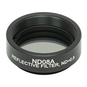 ND08A - Ø25 mm反射型NDフィルタ、SM1ネジ付きマウント、OD:0.8