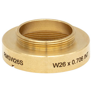 RMSW26S - 顕微鏡用真鍮製アダプタ、RMS外ネジ＆W26 x 0.706内ネジ