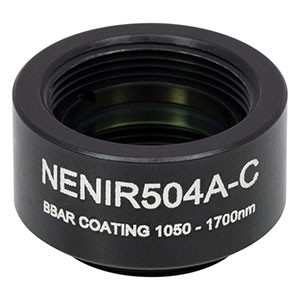 NENIR504A-C - Ø12.7 mm AR-Coated Absorptive Neutral Density Filter, SM05-Threaded Mount, 1050 - 1700 nm, OD: 0.4