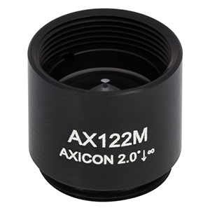 AX122M - 2.0°, Uncoated UVFS, Ø1/2in (Ø12.7 mm) Axicon, SM05-Threaded Mount