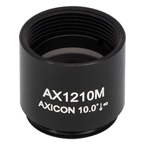 AX1210M - 10.0°, Unoated UVFS, Ø1/2in (Ø12.7 mm) Axicon, SM05-Threaded Mount