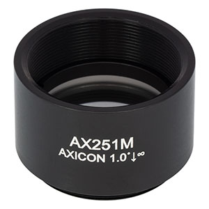 AX251M - 1.0°, Uncoated UVFS, Ø1in (Ø25.4 mm) Axicon, SM1-Threaded Mount