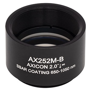 AX252M-B - 2.0°, 650 - 1050 nm AR Coated UVFS, Ø1in (Ø25.4 mm) Axicon, SM1-Threaded Mount
