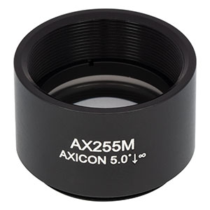 AX255M - 5.0°, Uncoated UVFS, Ø1in (Ø25.4 mm) Axicon, SM1-Threaded Mount