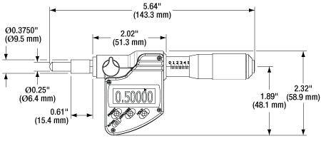 デジタルマイクロメーター 移動量25 4 Mm 1インチ 手動ドライバー